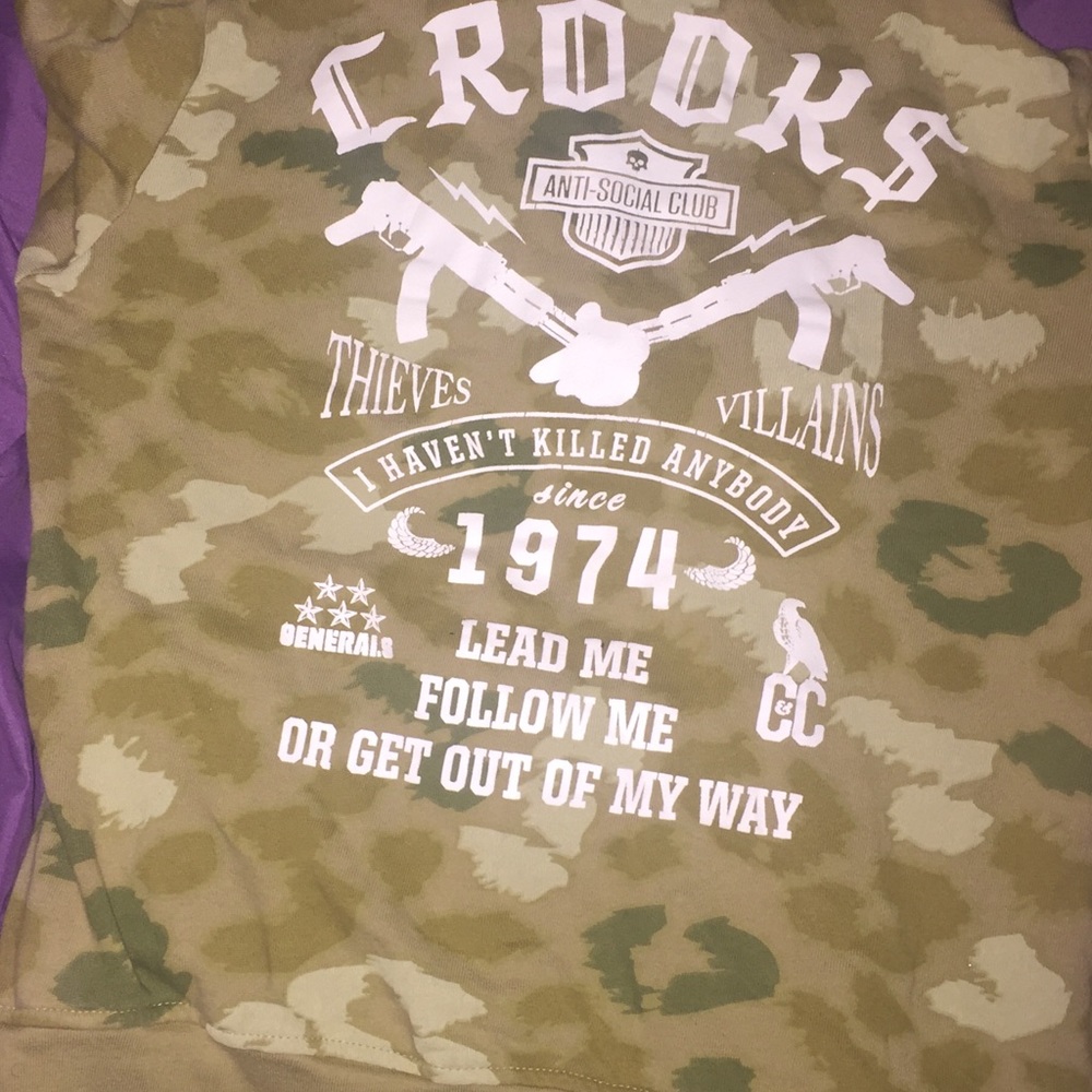 Crooks & Castles camo hoodie Sz Small